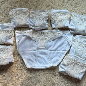 Lot of New Handmade set of 9 knitted White / off white Underwear Set